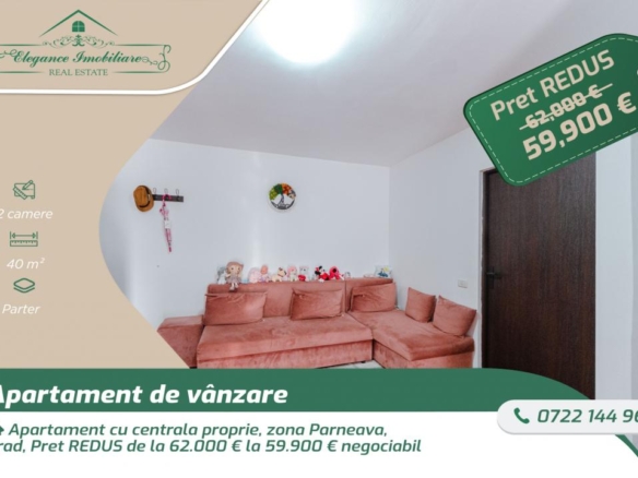 Apartament cu centrala proprie, zona Parneava, Arad
