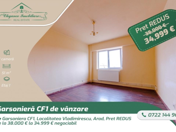 Garsoniera CF 1, Localitatea Vladimirescu, Arad