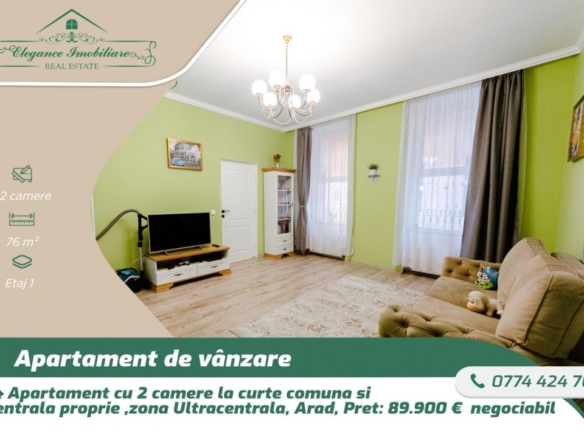 Apartament cu 2 camere,zona ultracentrala ,Arad