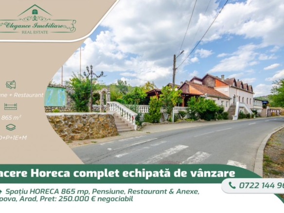 Spațiu HORECA 865 mp, Pensiune, Restaurant & Anexe, Lipova, Arad
