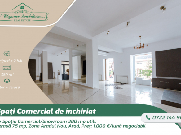 Spațiu Comercial/Showroom 380 mp utili, Terasă 75 mp, Zona Aradul Nou, Arad
