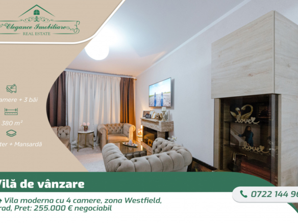 Vila moderna cu 4 camere, zona Westfield, Arad