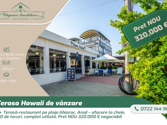 Terasă-restaurant pe plaja Ghioroc, Arad – afacere la cheie